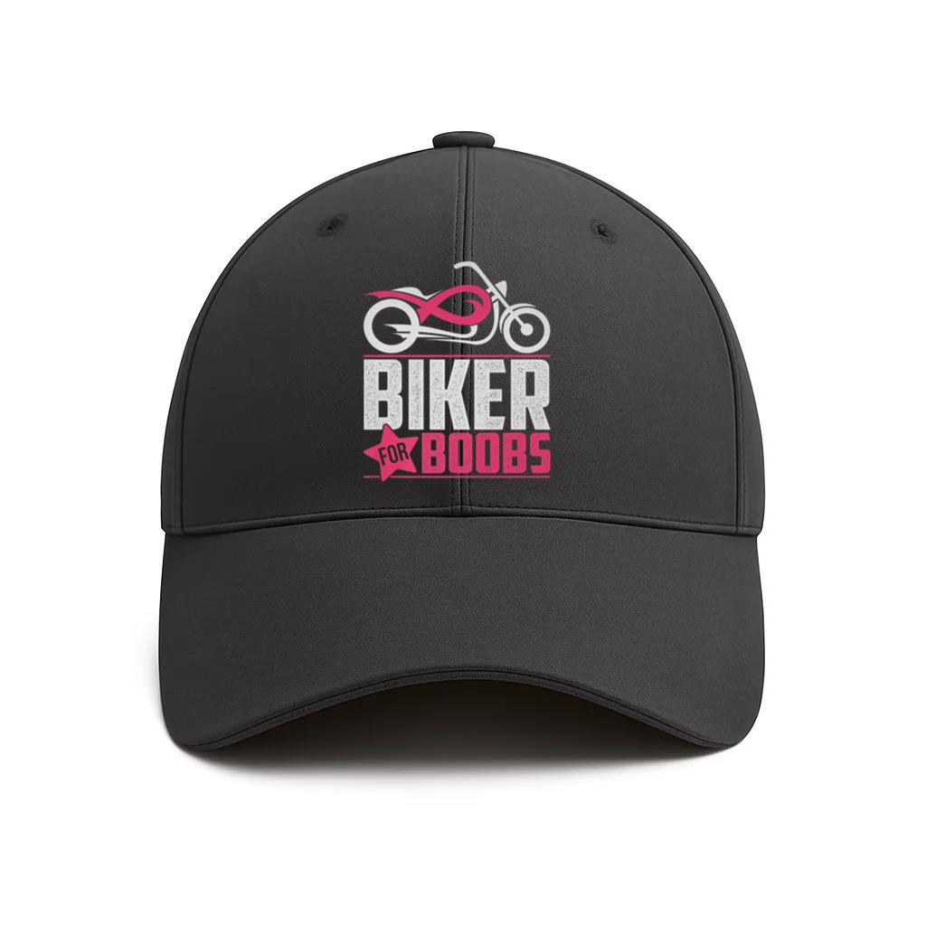 Biker For Boobs Against Breast Cancer Baseball Cap