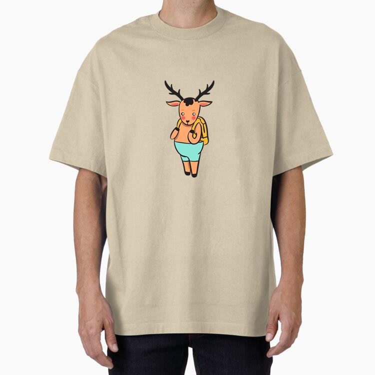 Cute Brown Deer Hiking Backpack Classic Regular Fit T-Shirt