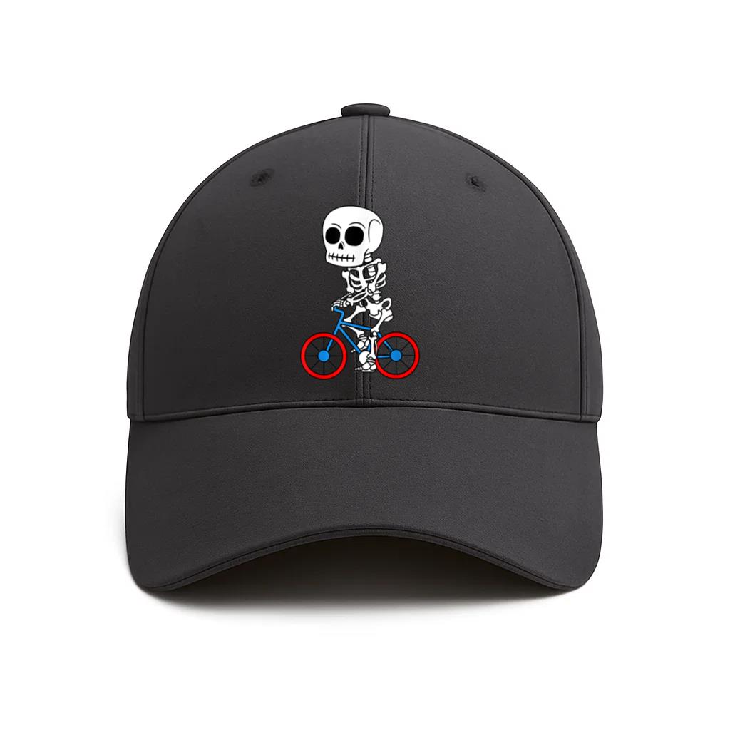 Cyclist Skeleton Biker Halloween Baseball Cap
