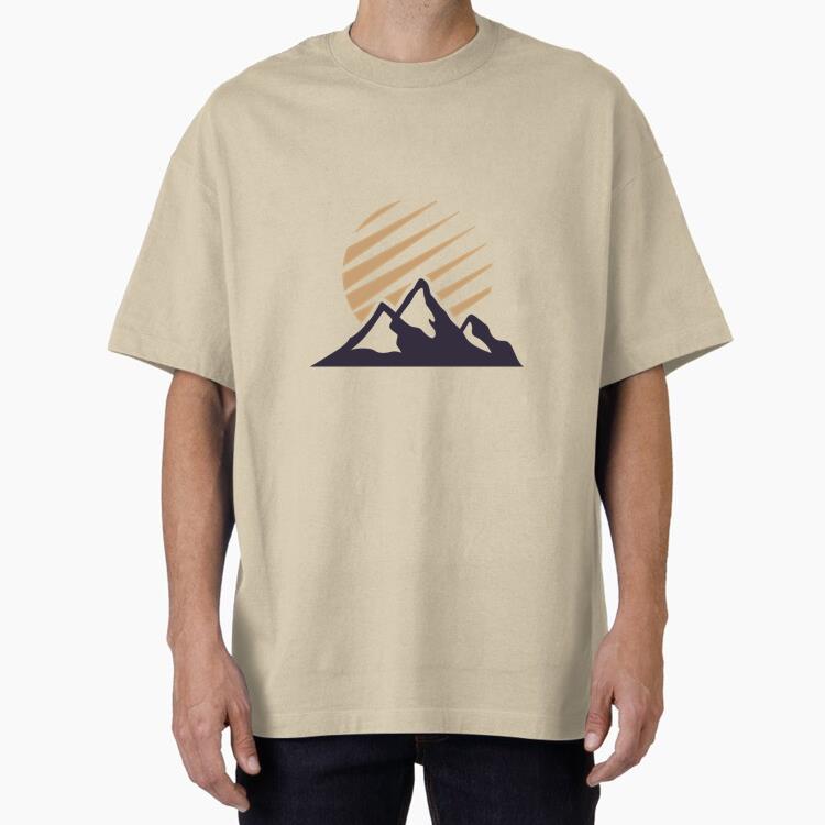 Mountain Label Badge With Sun Classic Regular Fit T-Shirt