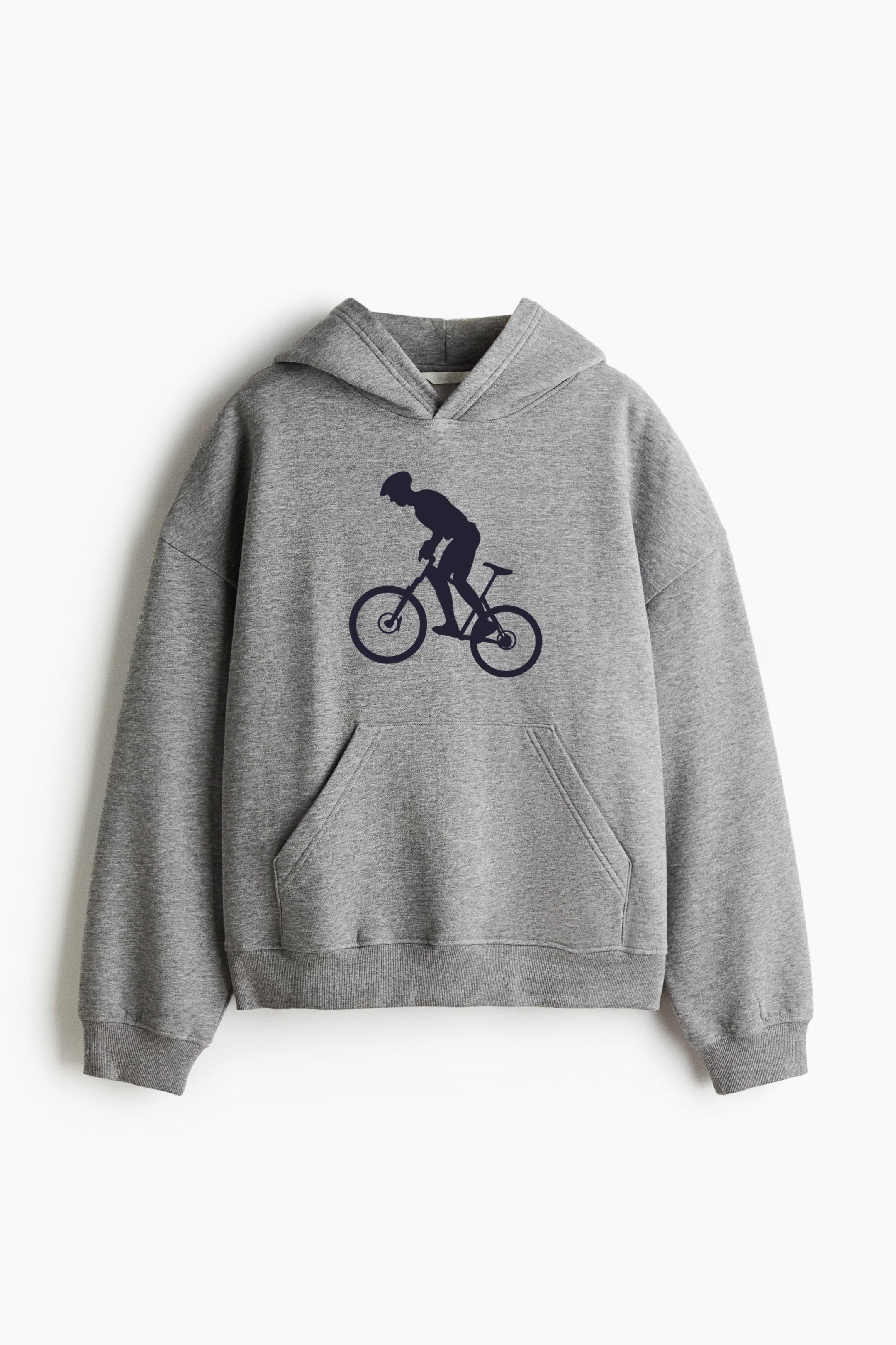 Riding Mountain Bike Loose-Fit Printed Hoodie