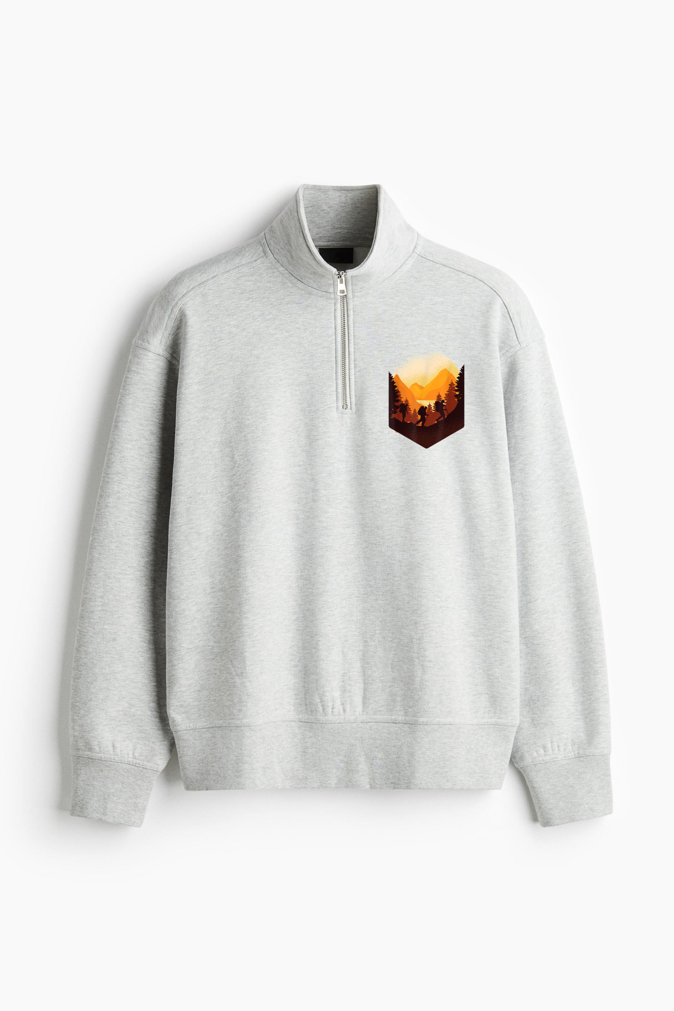 Traveling While Hiking Camping Loose-Fit Sweatshirt Collar Jacket