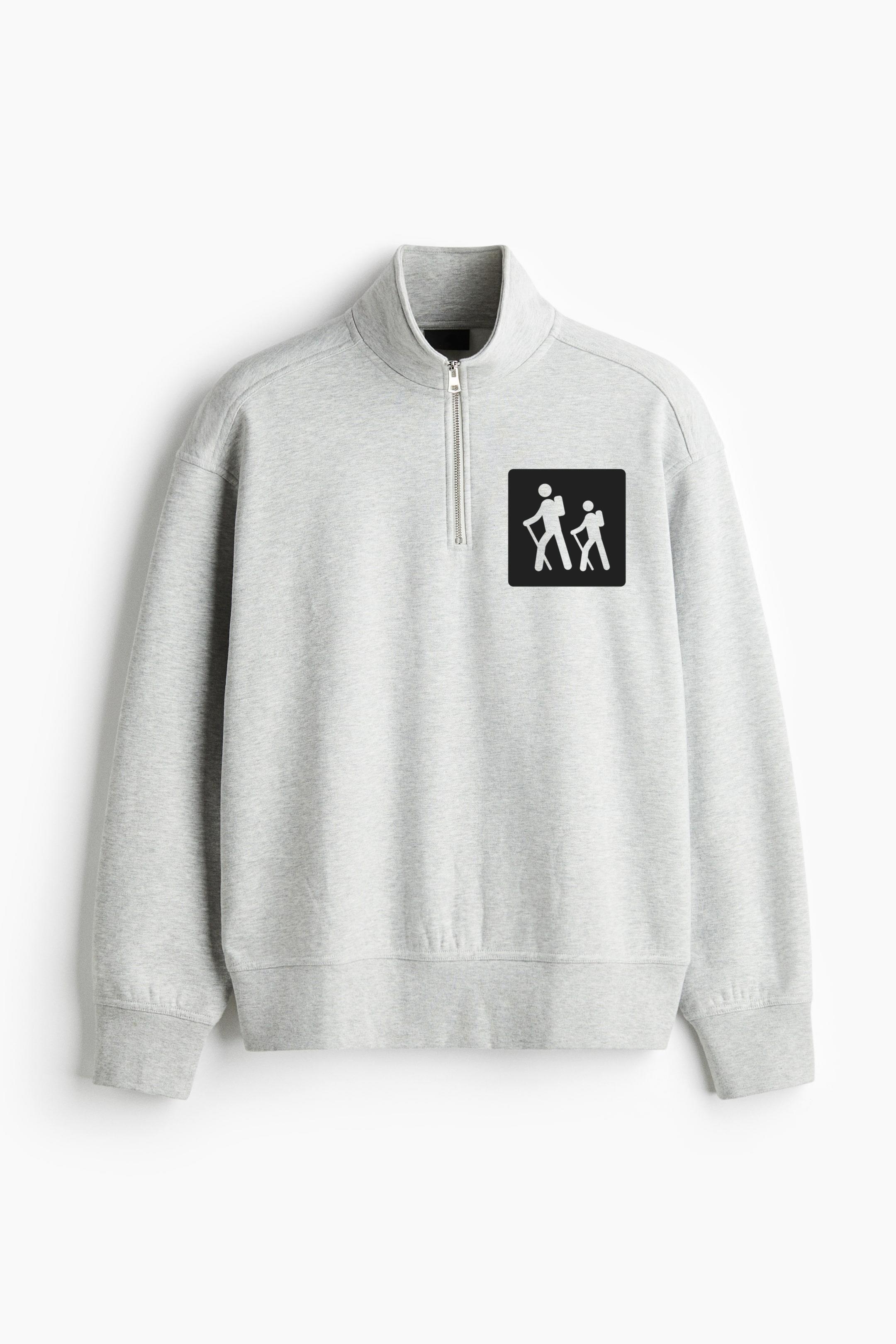 Trekking Square Icon Loose-Fit Sweatshirt Collar Jacket