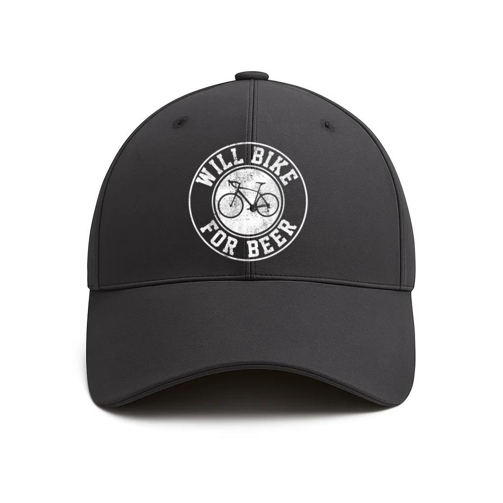 Will Bike For Beer Cycling Baseball Cap